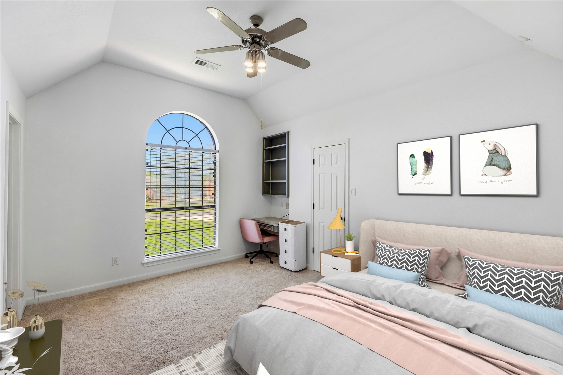 310 Pecan Loop Drive Baytown, TX 77523 - Photo 24 of 43 a bedroom with a bed and a large window