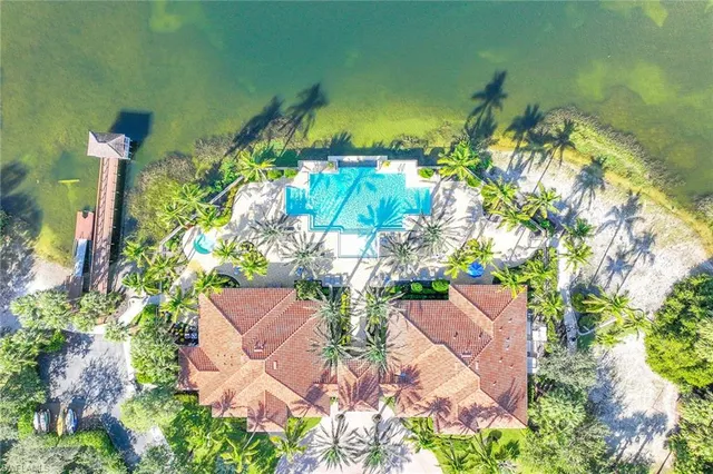 a view of a lake with a house