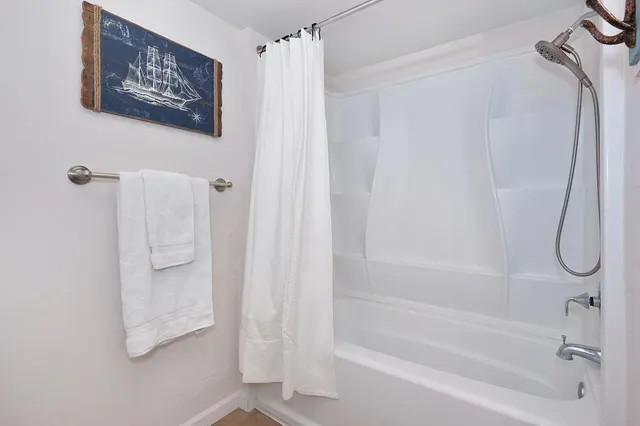 a bathroom with a shower