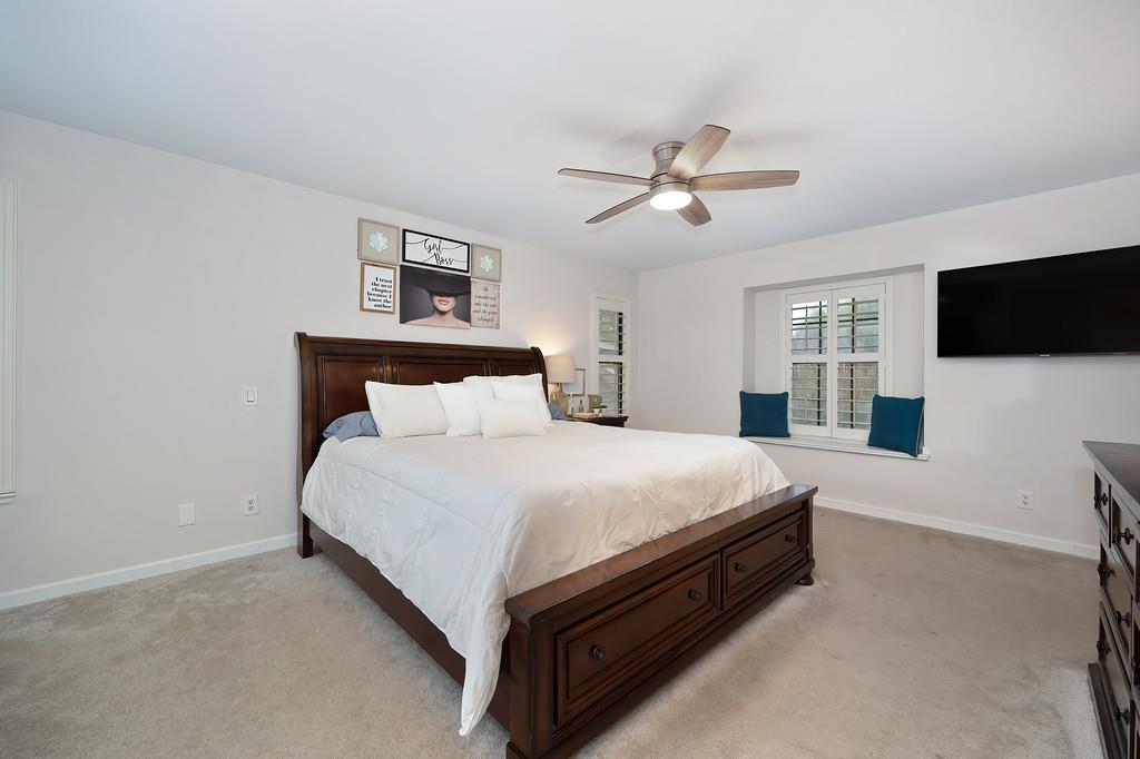 8477 Rick Mary Court Fair Oaks, CA 95628 - Photo 31 of 48 a spacious bedroom with a bed and a flat screen tv