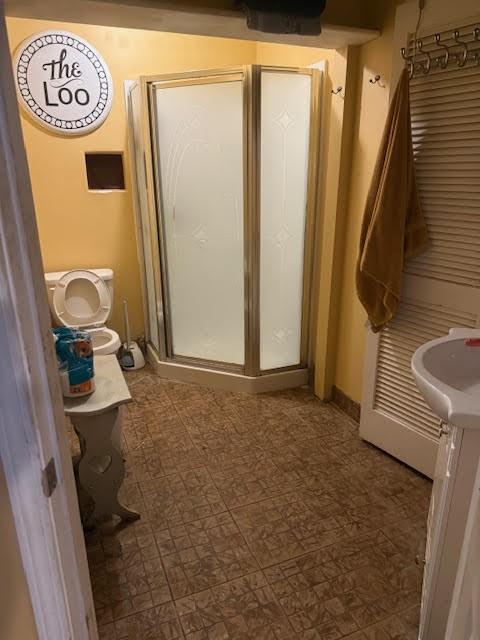 290 New Hope Road McDonough, GA 30252 - Photo 6 of 21 a bathroom with a sink a toilet and a shower