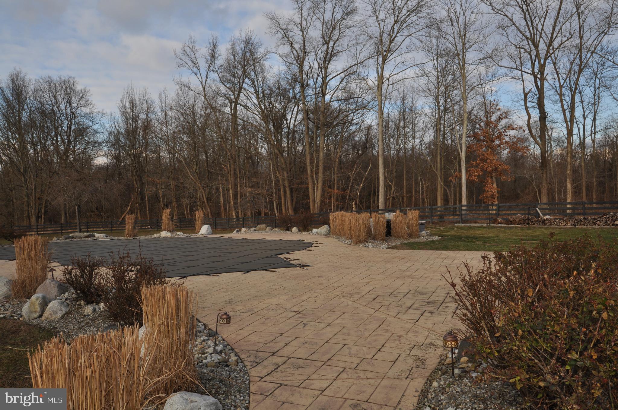 137 Springfield Meeting House Road Jobstown, NJ 08041 - Photo 44 of 67 Pavers around pool with treed backdrop