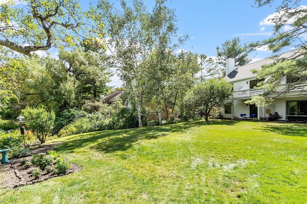 1 Concord Greene, Unit 7 Concord, MA 01742 - Photo 12 of 31 a view of a big yard with plants and large trees