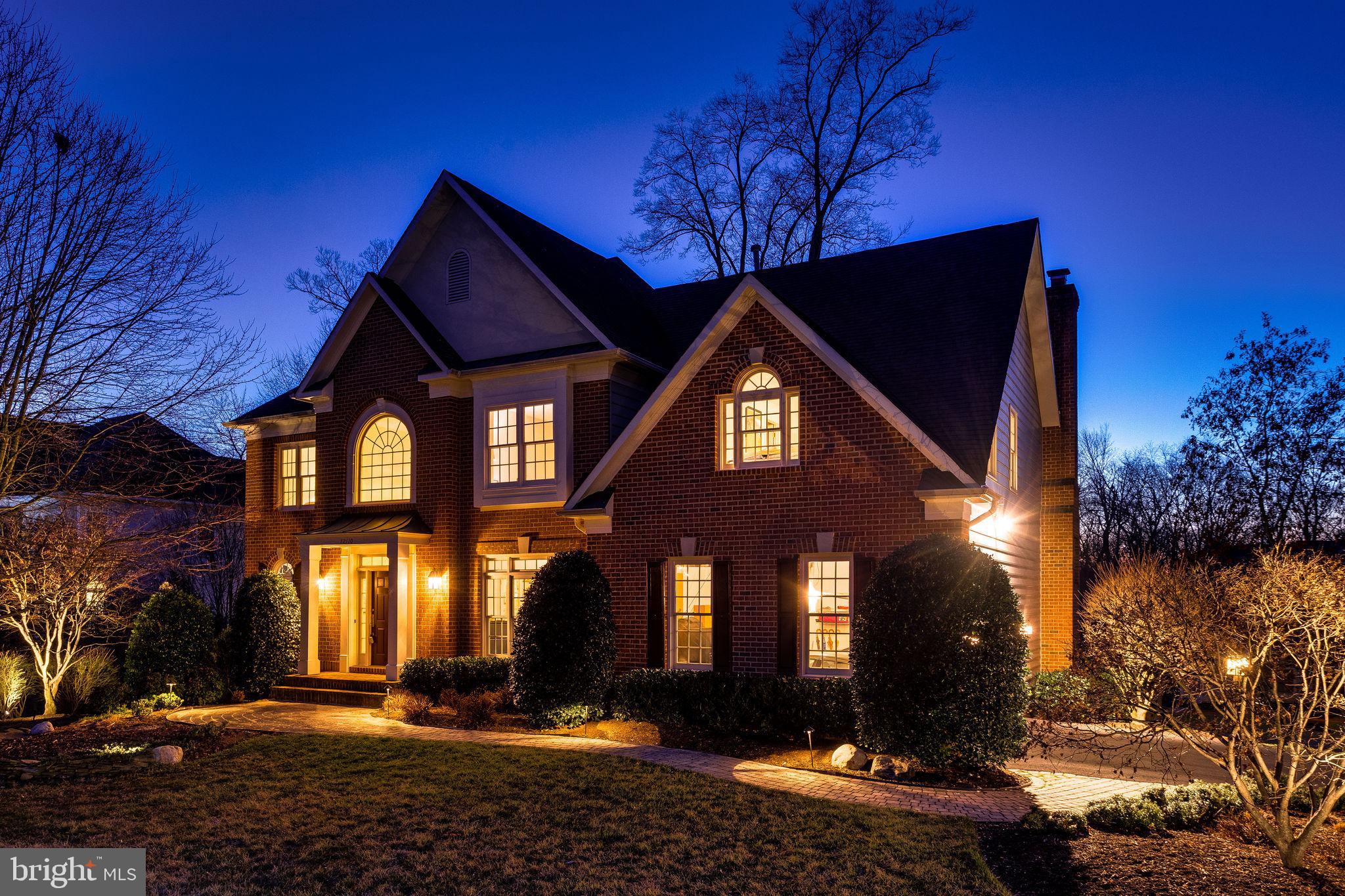 12110 North Walnut Branch Road Reston, VA 20194 - Photo 43 of 58 Classic Exterior With an Abundance of Lighting