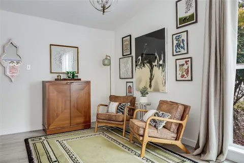 a living room with furniture