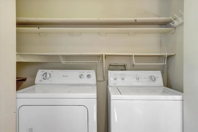 a view of a balcony with wooden floor