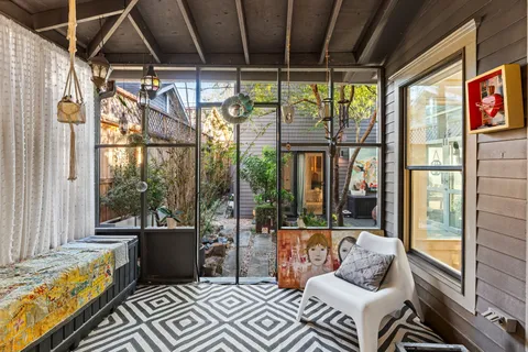 a living room with furniture