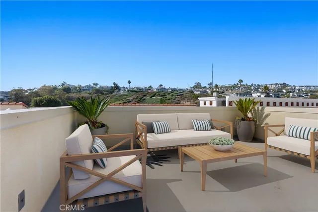 a terrace view with seating space