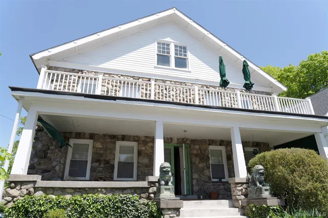 a view of a building with a balcony