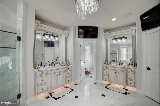 a view of a wooden deck and a big yard