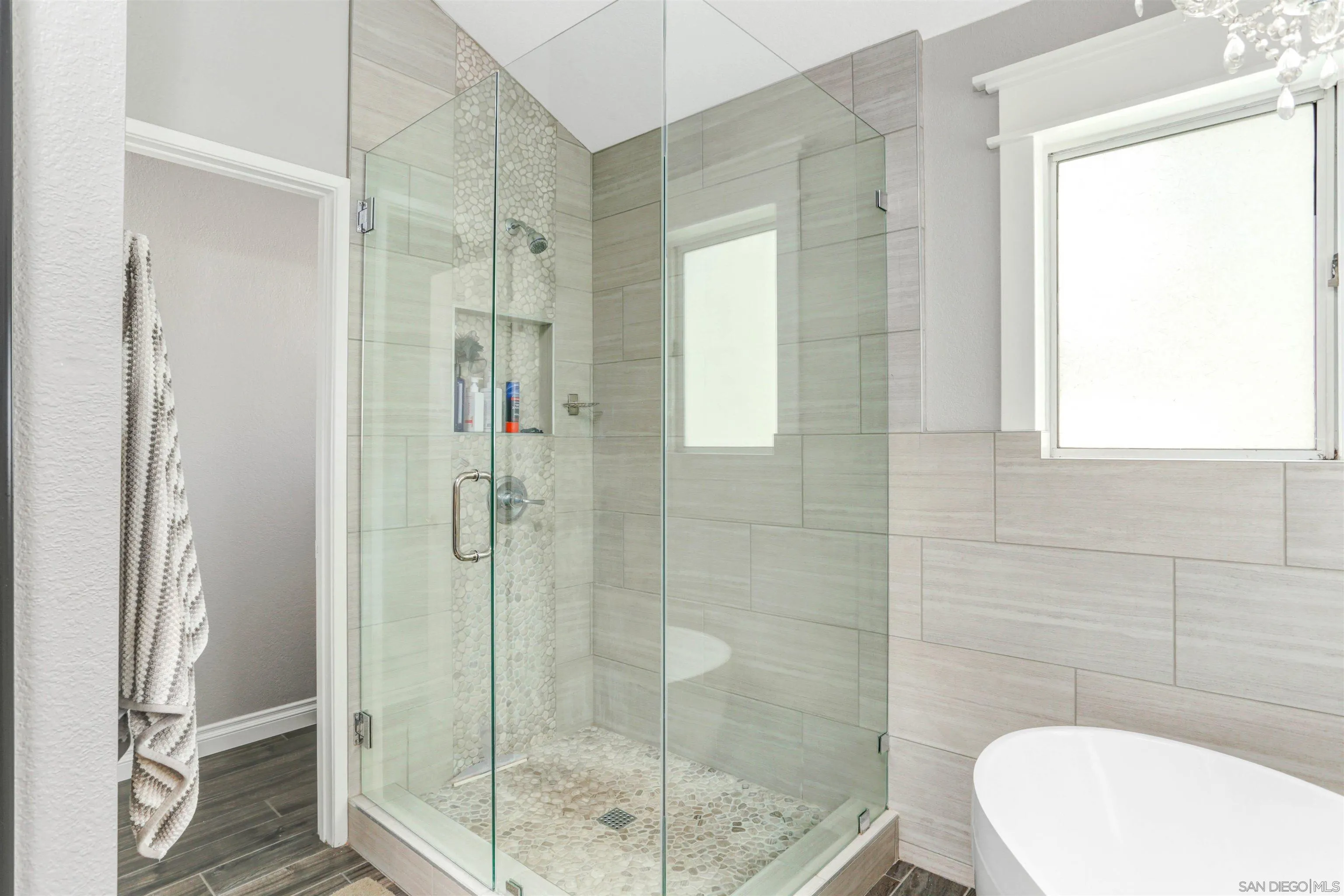 14153 Rio Court Poway, CA 92064 - Photo 36 of 48 a bathroom with a shower and toilet
