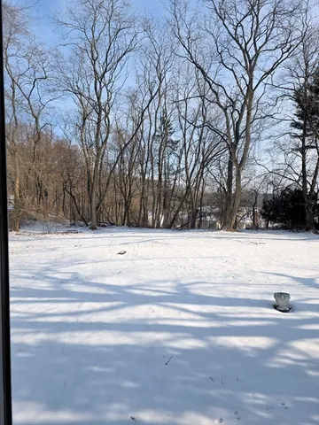 a view of back yard of a house