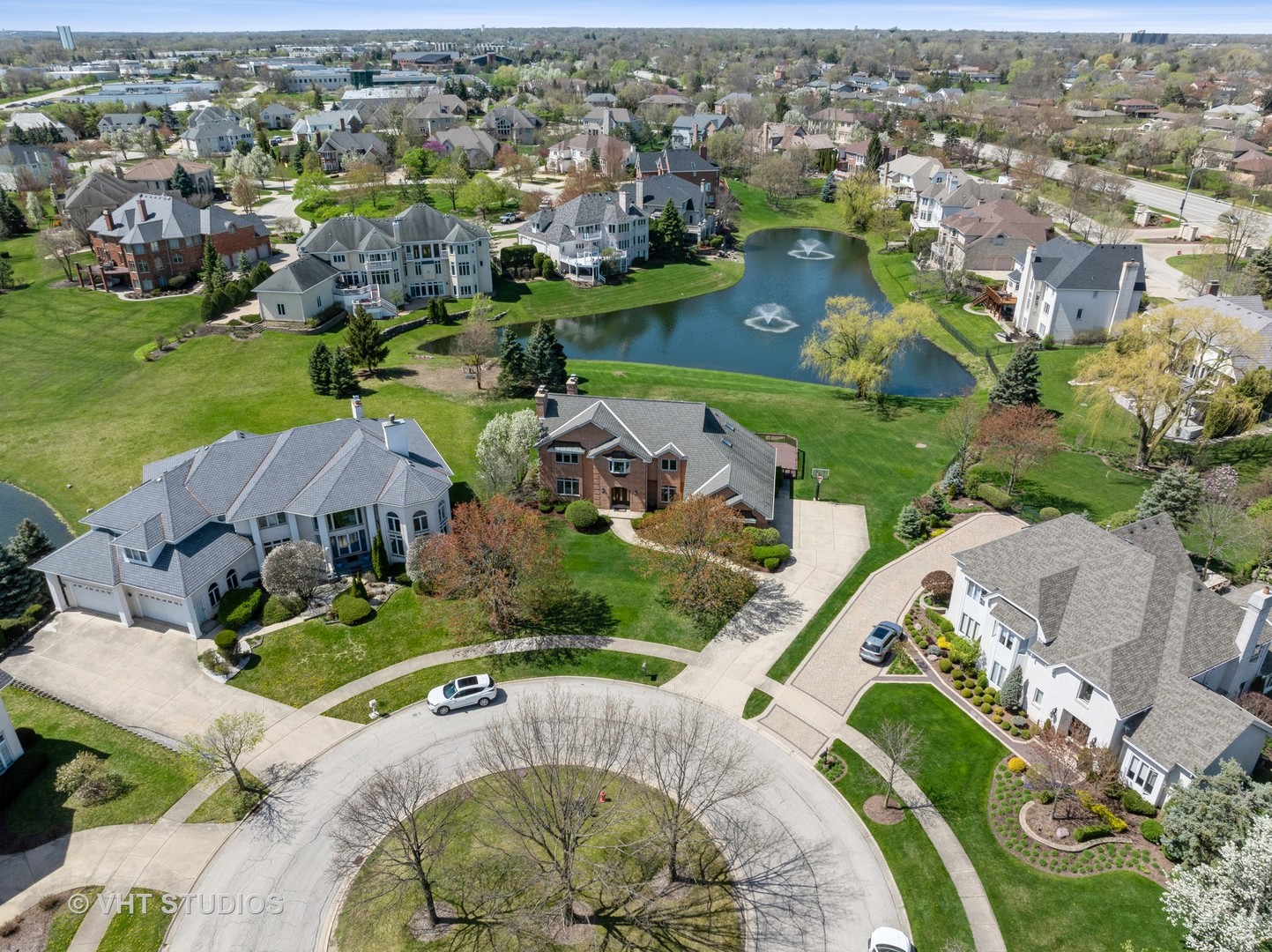 6705 Fieldstone Drive Burr Ridge, IL 60527 - Photo 8 of 41 an aerial view of a house with a swimming pool yard and outdoor seating