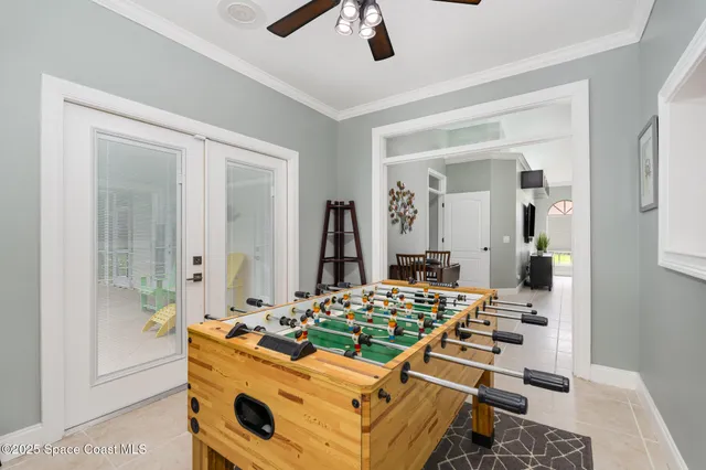 a living room with furniture