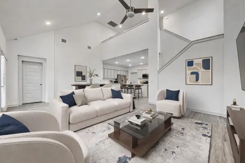 a living room with furniture