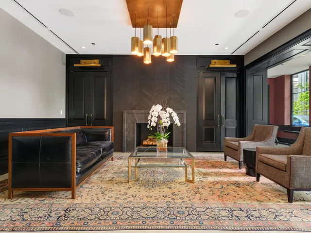 a living room with furniture