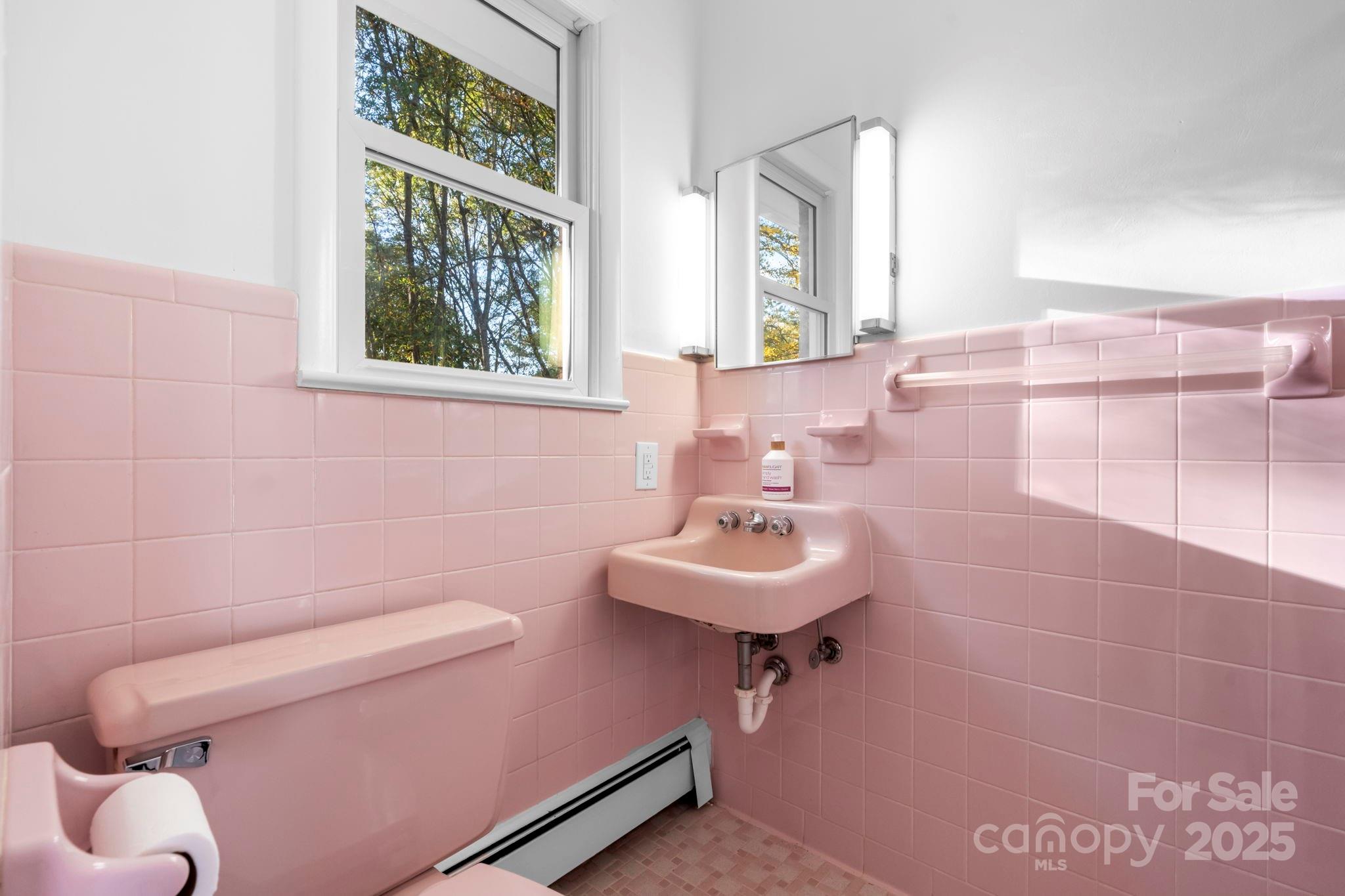 1185 10th St Pl Circle Northwest Hickory, NC 28601 - Photo 20 of 38 a bathroom with a sink a toilet and a mirror