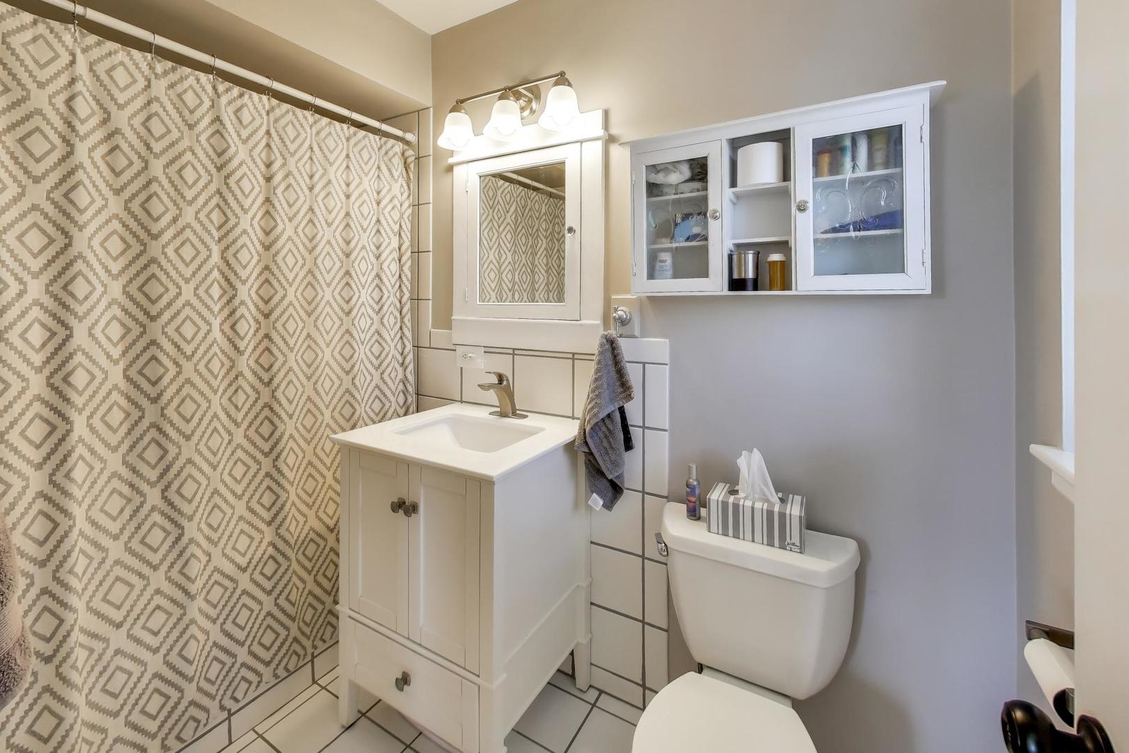 1445 Stoddard Avenue Wheaton, IL 60187 - Photo 19 of 38 a bathroom with a sink mirror toilet and shower
