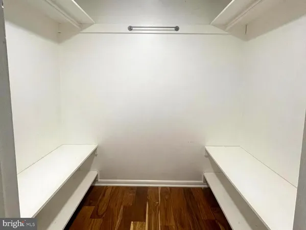a view of small space with racks on the wall