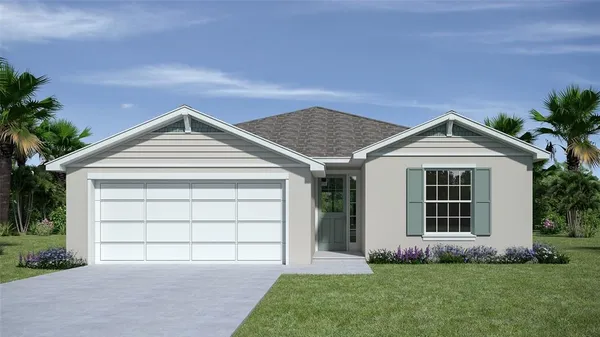 front view of a house with a yard