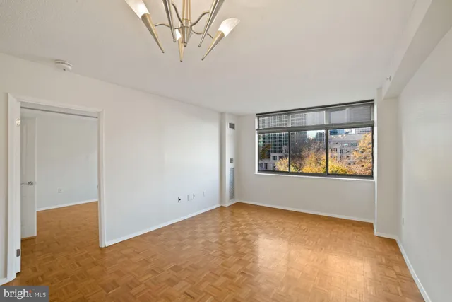 an empty room with a window