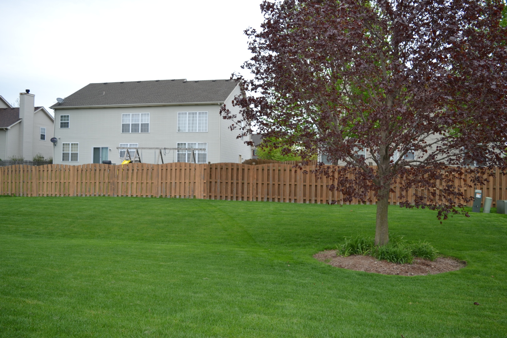 1113 Sawmill Lane Algonquin, IL 60102 - Photo 33 of 33 a view of a backyard with wooden fence and a large tree