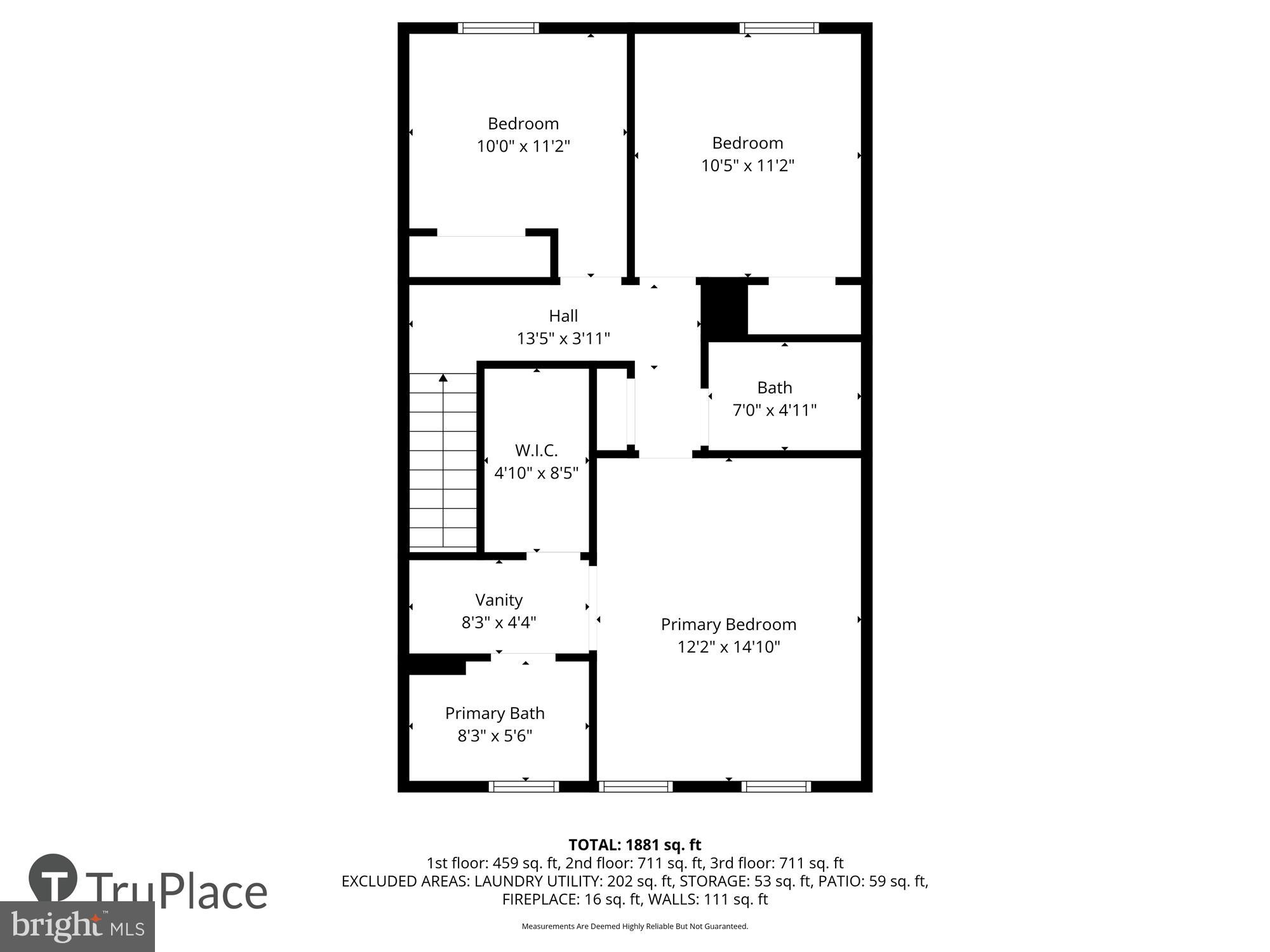 2816 Kelly Square Vienna, VA 22181 - Photo 59 of 73 Upper Level Labels & Measurements