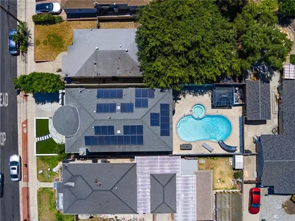 an aerial view of multiple house