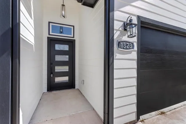 a view of a door and an outdoor space