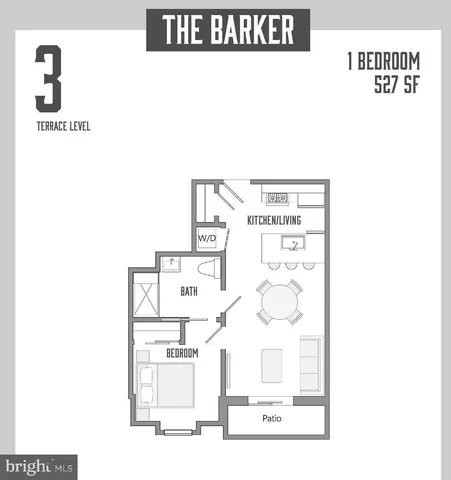 a picture of a bench in a white building