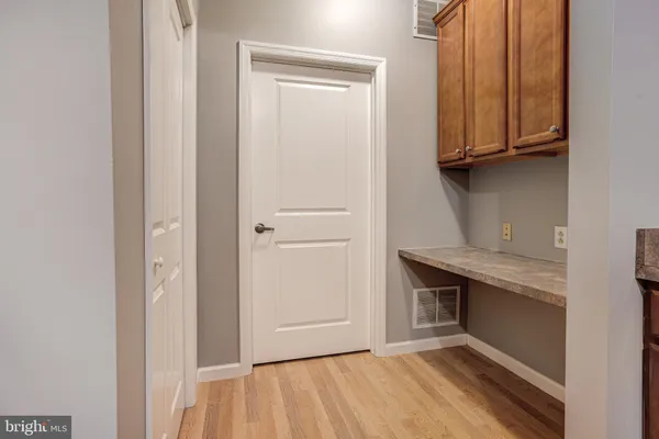 a view of cabinets and wooden floor