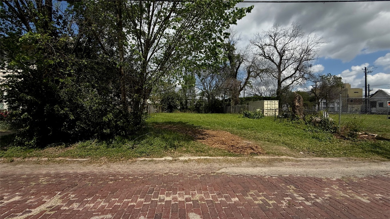 1416 Andrews Street Houston, TX 77019 - Photo 3 of 5 Classic brick-paved Andrews Street sets the tone for this charming, established neighborhood. Mature trees frame a generous 50-foot frontage ready for your vision.