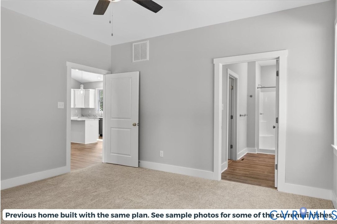 5712 Darlington Heights Road Farmville, VA 23901 - Photo 12 of 22 Unfurnished bedroom with light carpet, ensuite bat