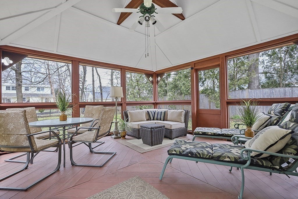 8 Leland Road Natick, MA 01760 - Photo 17 of 21 a living room with patio furniture and a floor to ceiling window