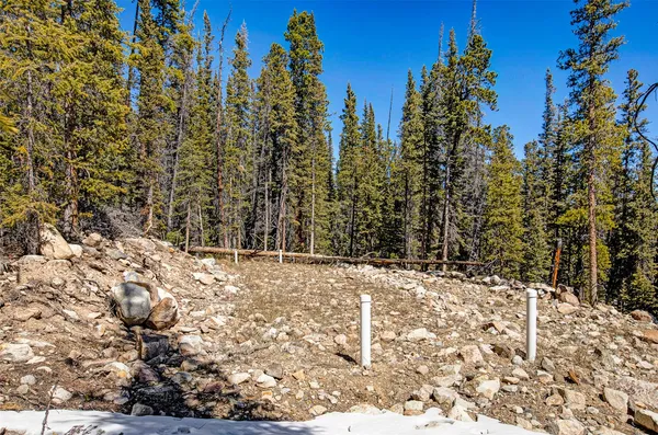 a view of a yard covered in snow