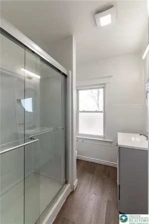 a bathroom with a shower