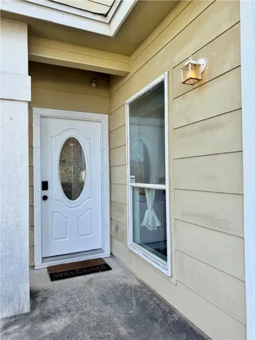 a view of a door of a house