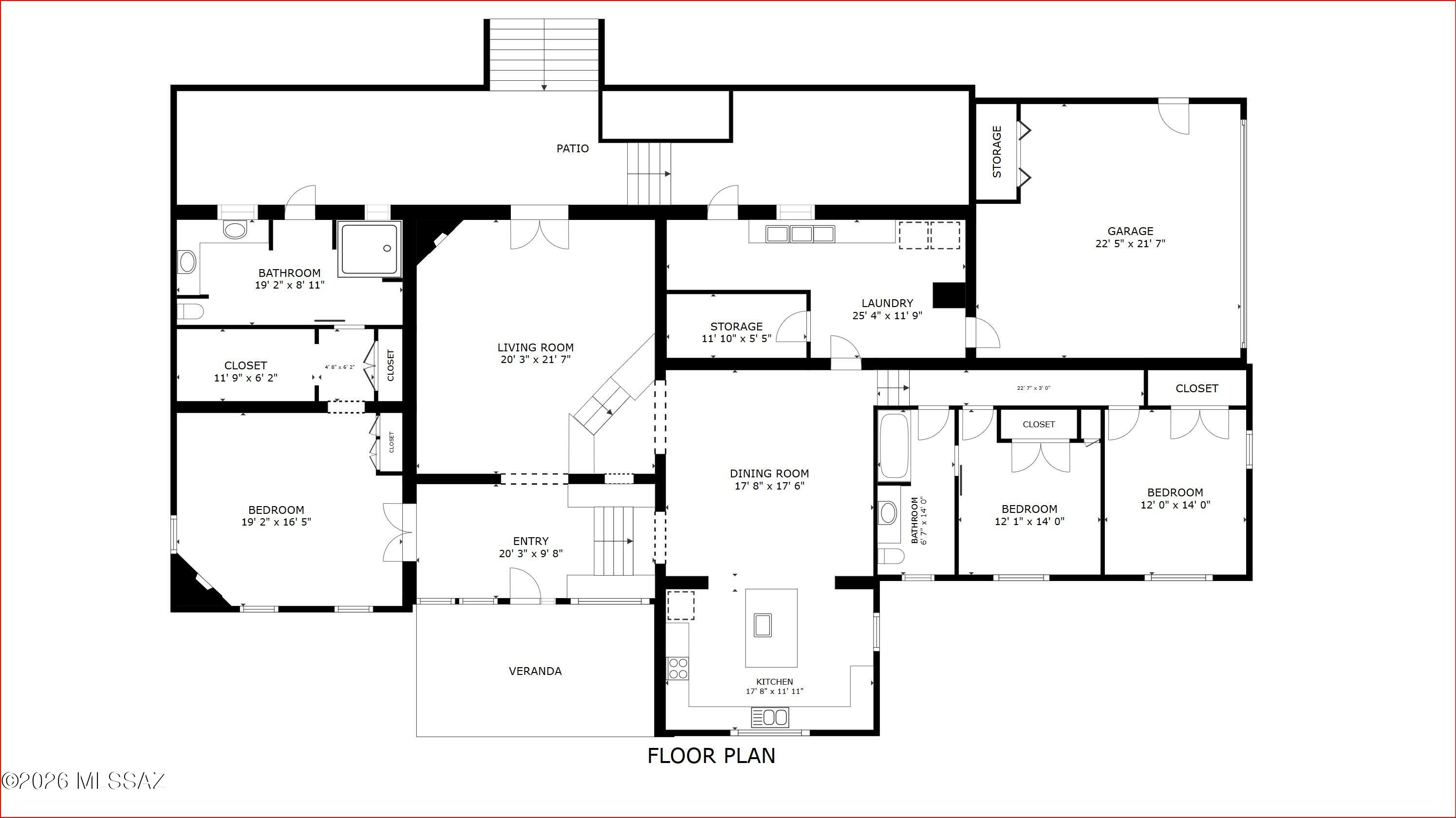15791 East Hillton Ranch Road Vail, AZ 85641 - Photo 47 of 47 Floor plan Casa Adobe