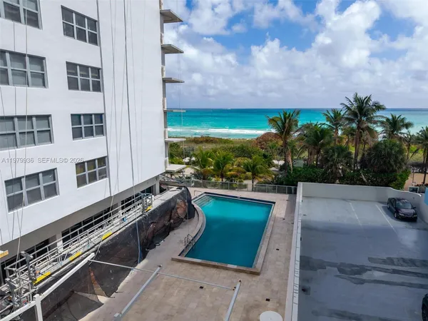 a view of an ocean and beach