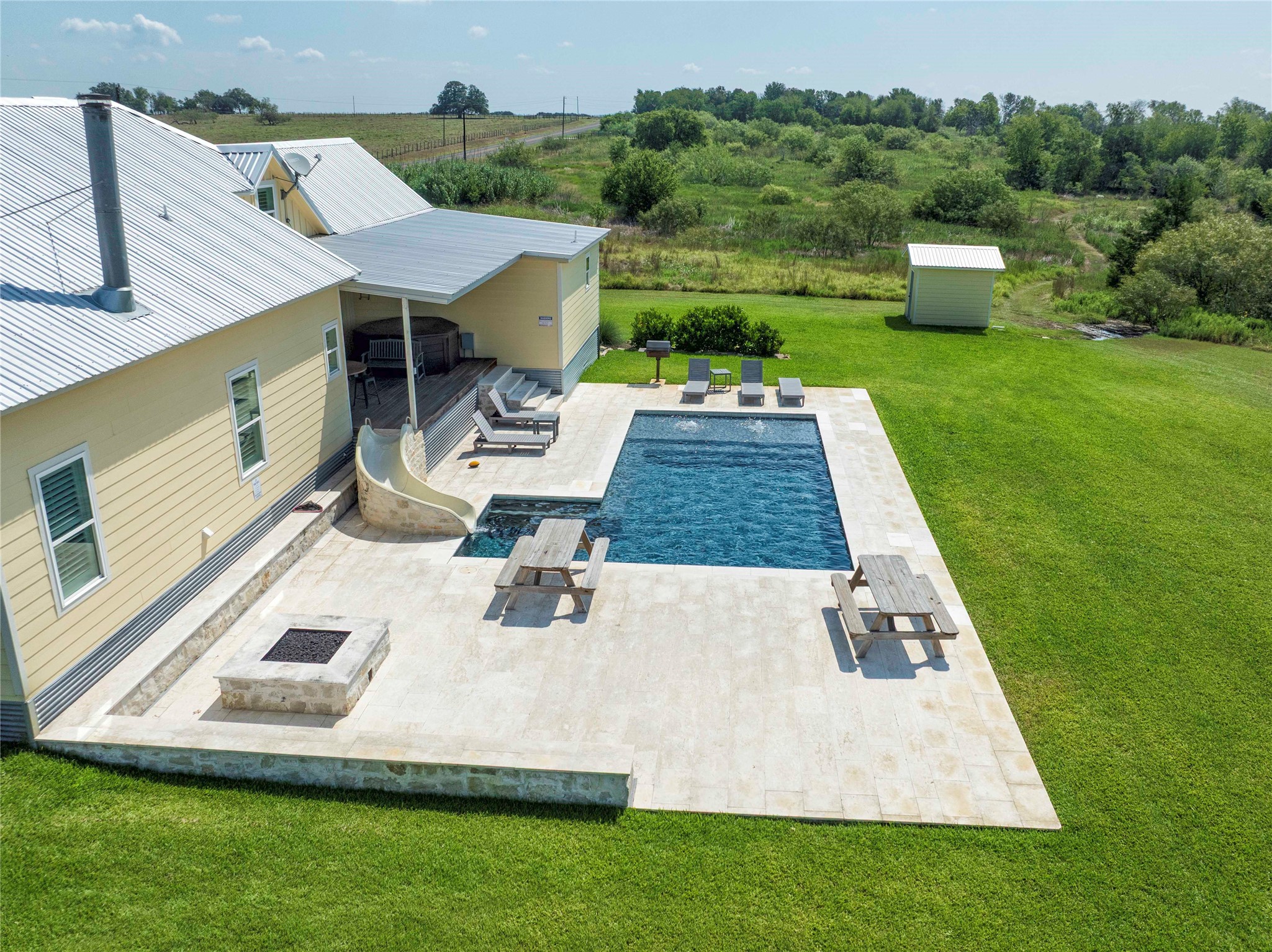 2210 Fm 615 Schulenburg, TX 78956 - Photo 6 of 49 an aerial view of a house with swimming pool garden and patio