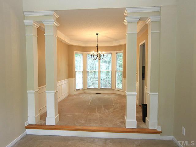 4000 Kettering Drive Durham, NC 27713 - Photo 3 of 12 Dining Room has trey ceiling and a bay window overlooking the back yard.