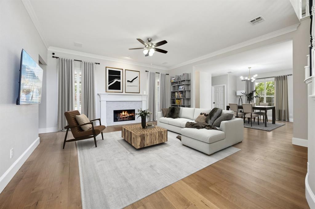 7913 Morningdew Drive Plano, TX 75025 - Photo 15 of 40 a living room with furniture fireplace and flat screen tv