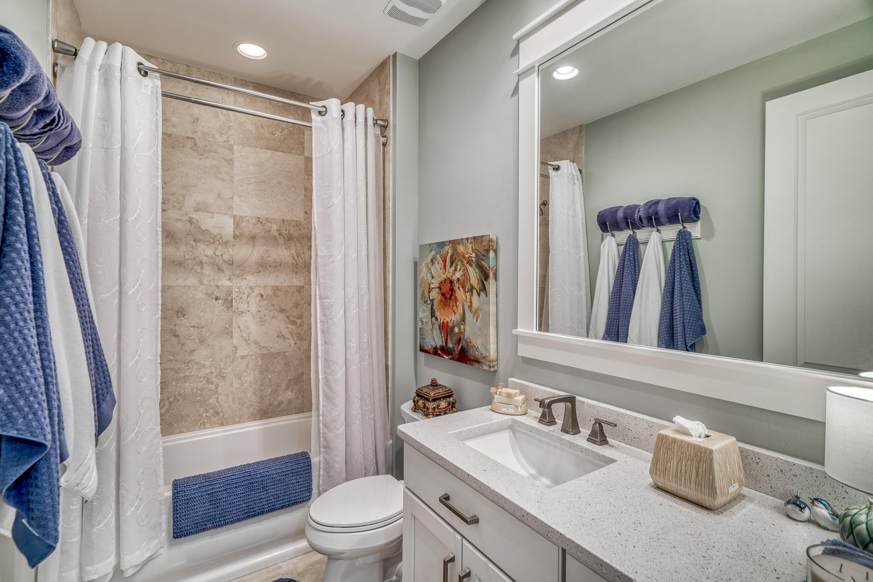 137 Jack Knife Drive Inlet Beach, FL 32461 - Photo 19 of 45 a bathroom with a sink a toilet a tub and shower