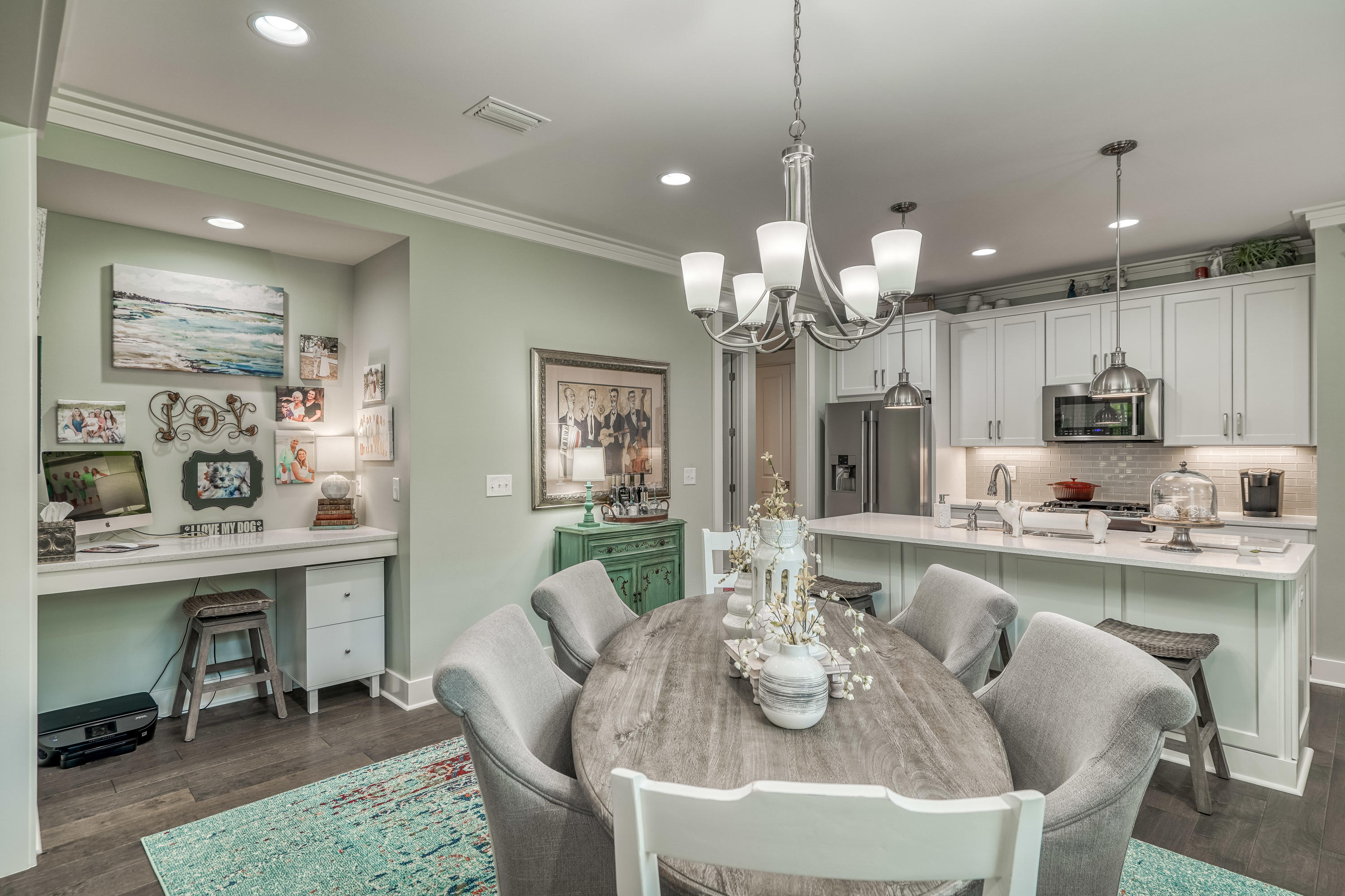 137 Jack Knife Drive Inlet Beach, FL 32461 - Photo 30 of 45 a dining room filled chandelier and kitchen view