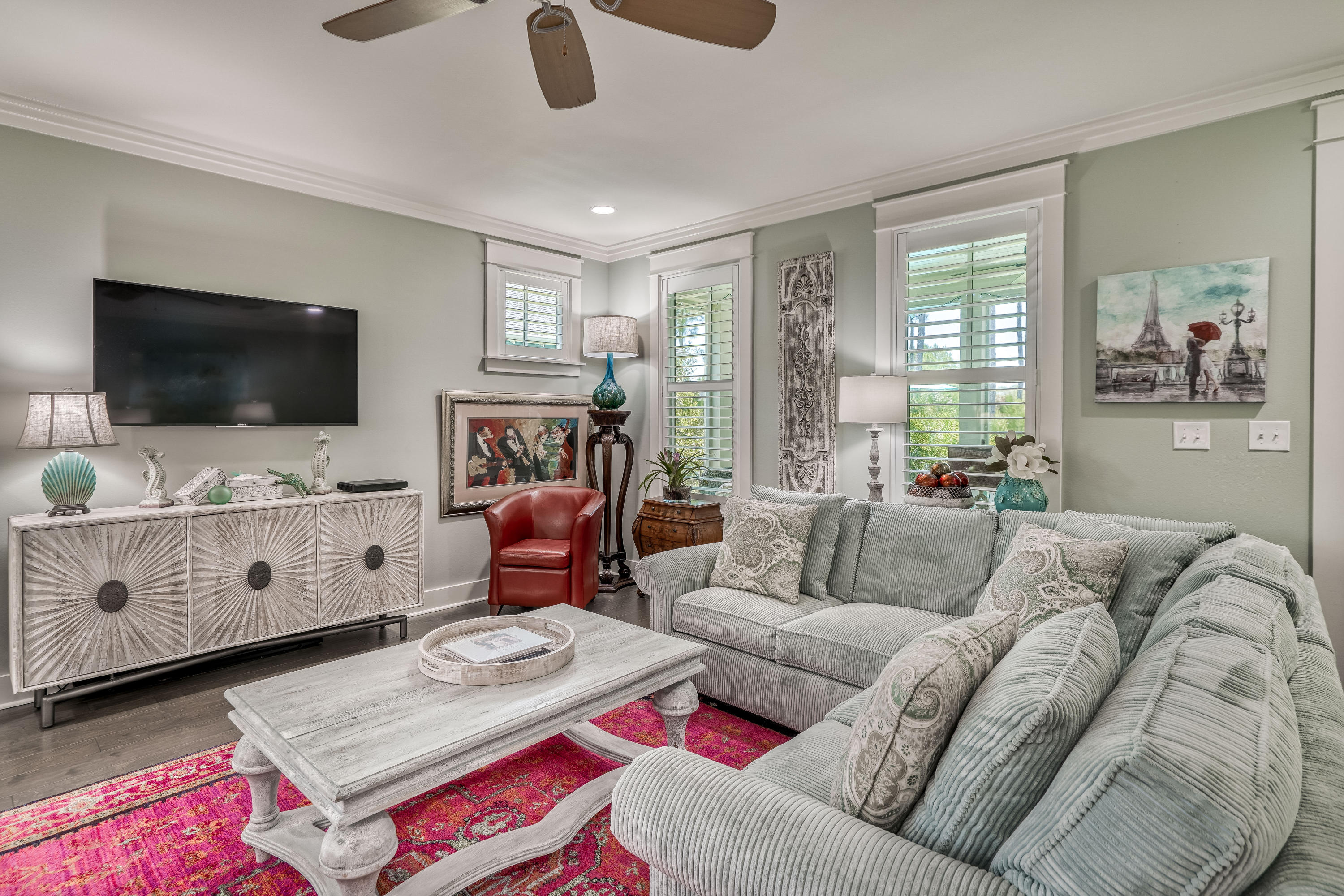 137 Jack Knife Drive Inlet Beach, FL 32461 - Photo 35 of 45 a living room with furniture and a flat screen tv