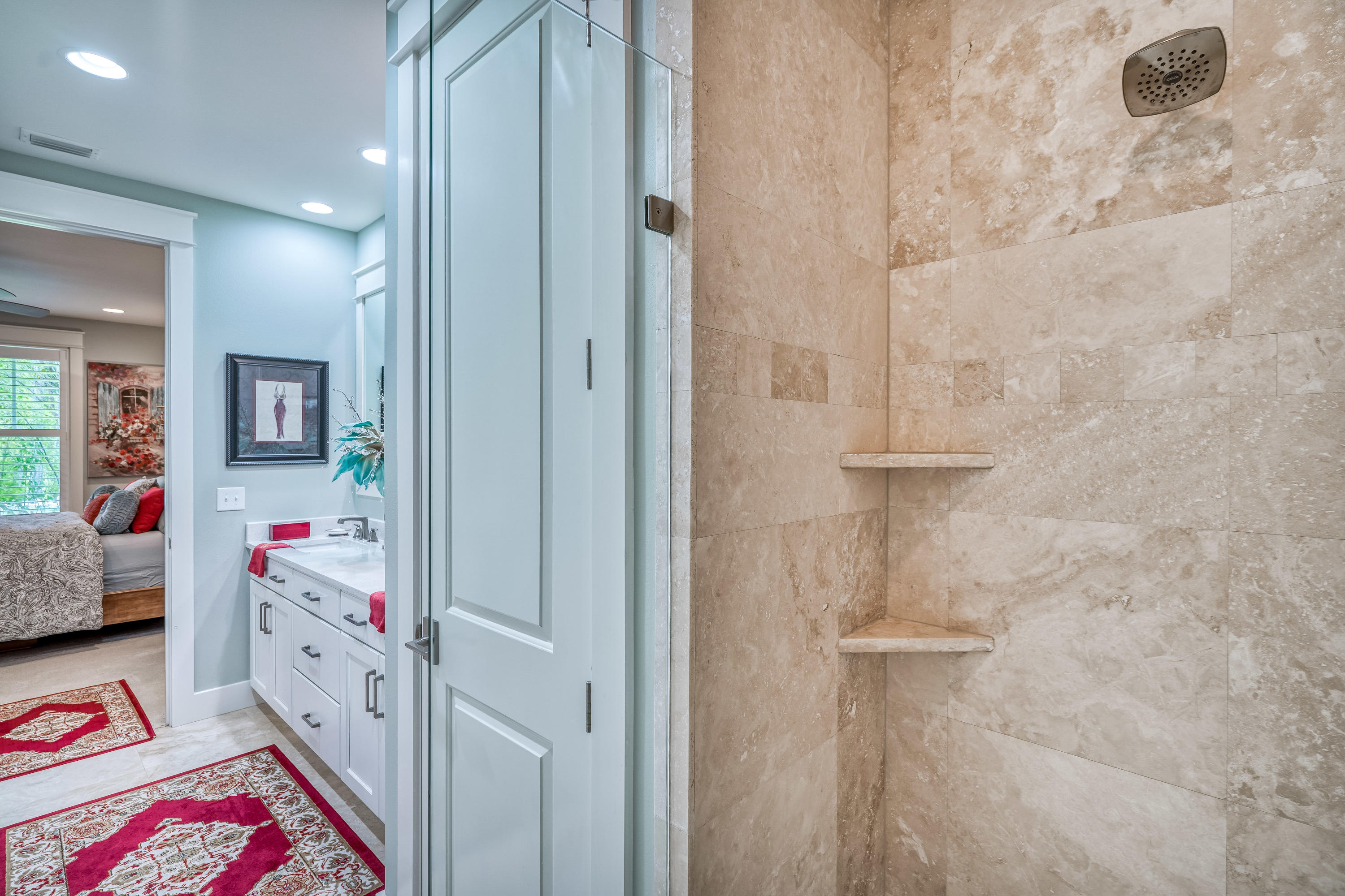 137 Jack Knife Drive Inlet Beach, FL 32461 - Photo 41 of 45 a bathroom with a sink mirror and vanity