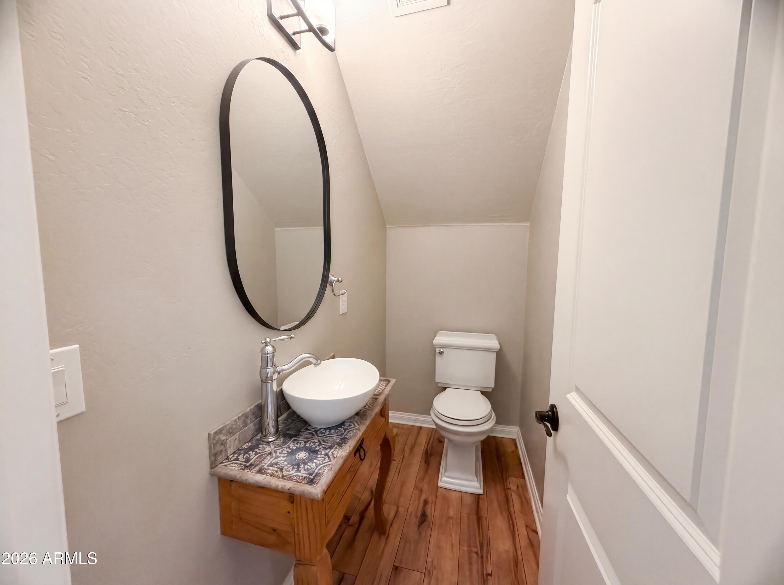 1729 South Desert View Place Apache Junction, AZ 85120 - Photo 9 of 17 a bathroom with a toilet a sink and a mirror