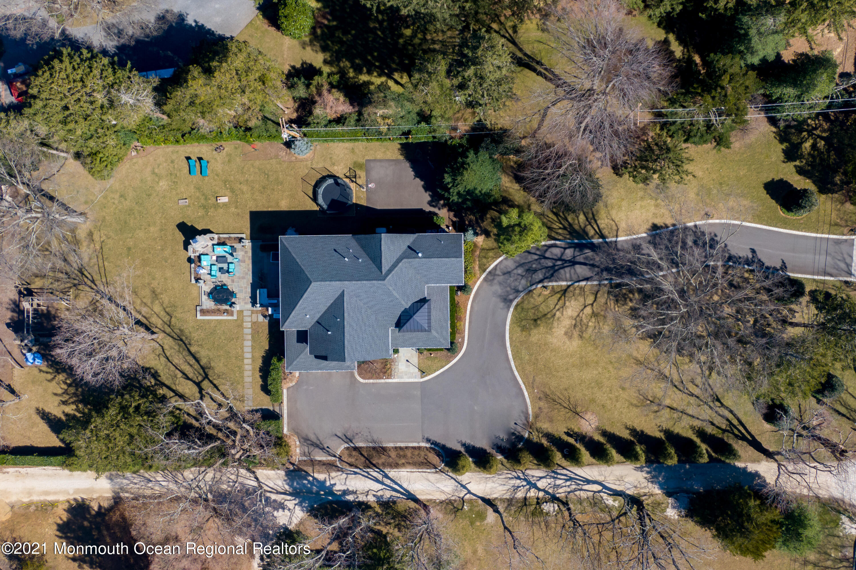451 Little Silver Point Road Little Silver, NJ 07739 - Photo 58 of 63 an aerial view of a house with a swimming pool