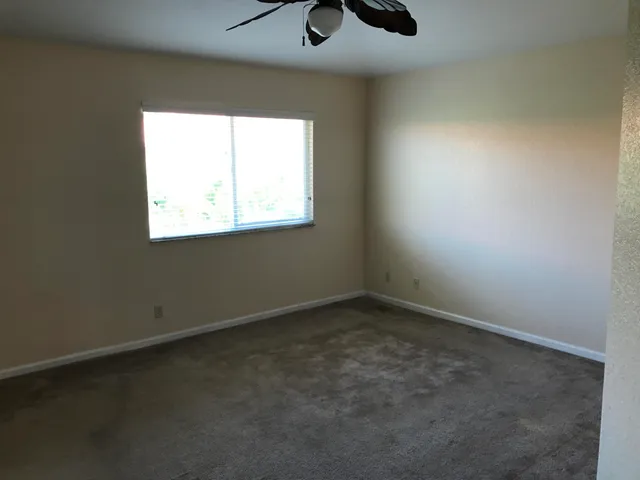 an empty room with a window