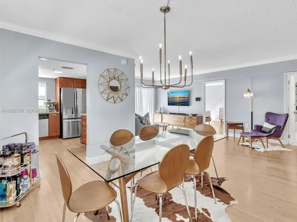 a view of a dining room and livingroom